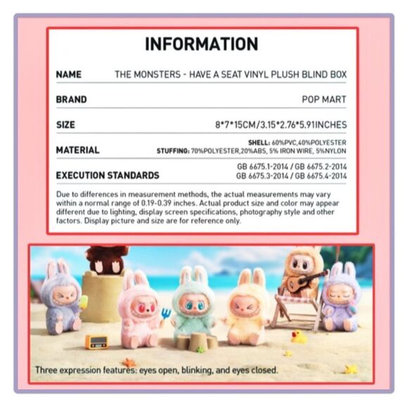 Labubu Have A Seat Vinyl Plush Face Blind Box - Zizi - Picture 12 of 16